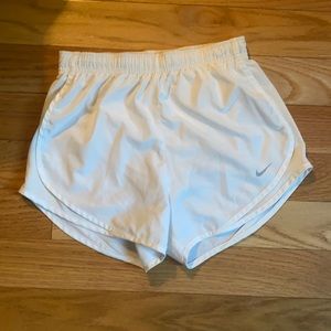 White NEVER WORN BEFORE nike lined running shorts